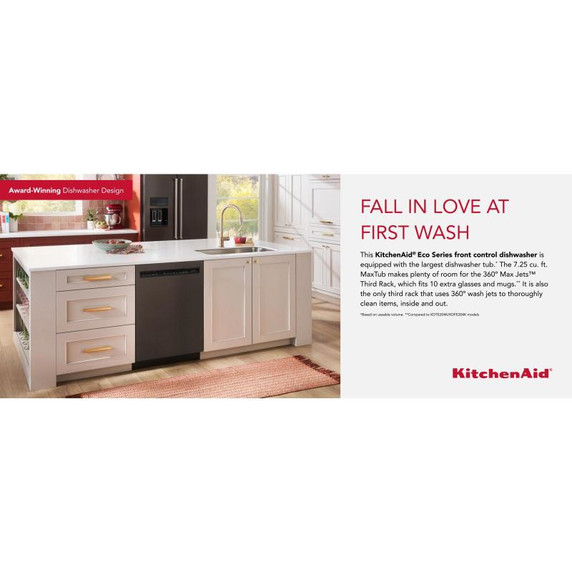 Kitchenaid® 44 dBA Dishwasher in PrintShield™ Finish with 360° Max Jets™ Third Rack KDFM404KBS