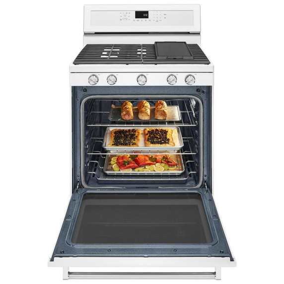 Kitchenaid® 30-Inch 5-Burner Gas Convection Range KFGG500EWH