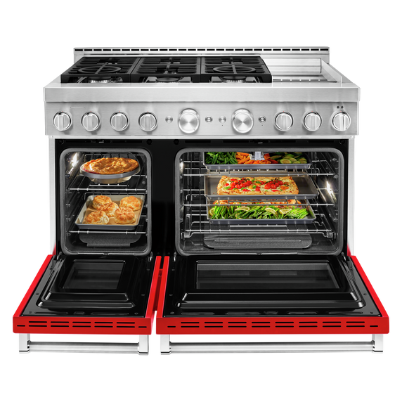 KitchenAid® 48'' Smart Commercial-Style Gas Range with Griddle KFGC558JPA