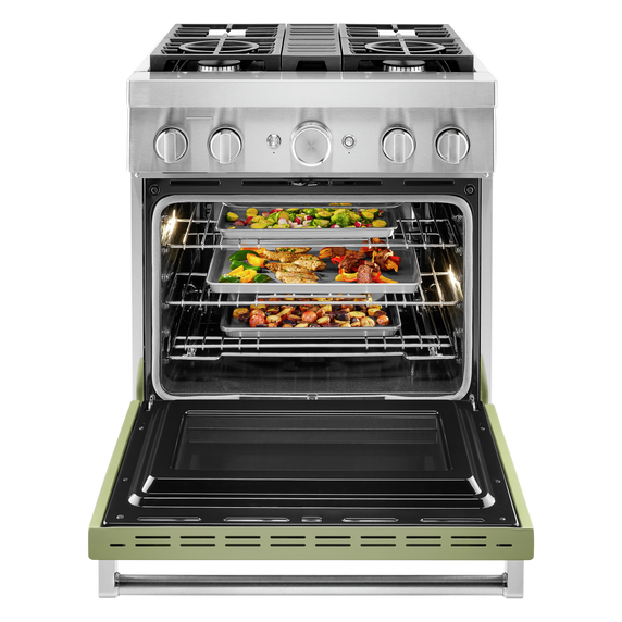 KitchenAid® 30'' Smart Commercial-Style Dual Fuel Range with 4 Burners KFDC500JAV