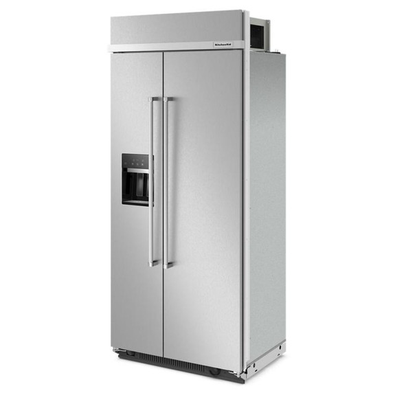 Kitchenaid® 20.8 Cu. Ft. 36" Built-In Side-by-Side Refrigerator with Ice and Water Dispenser KBSD706MPS