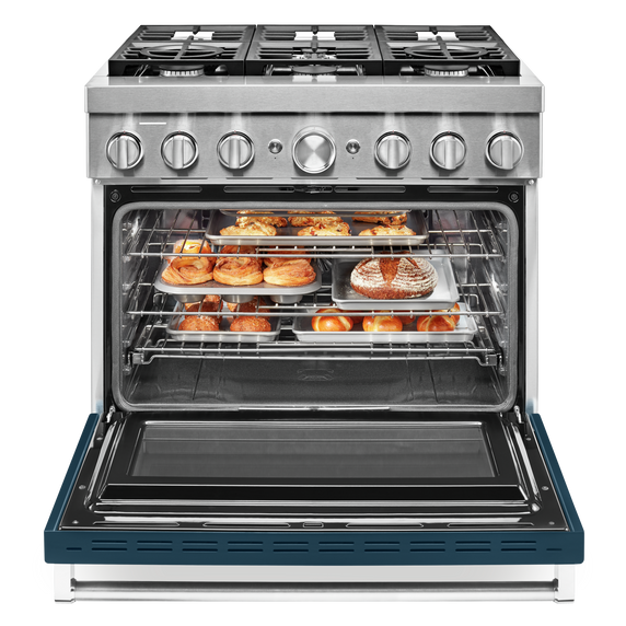 KitchenAid® 36'' Smart Commercial-Style Dual Fuel Range with 6 Burners KFDC506JIB