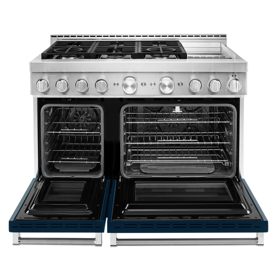 KitchenAid® 48'' Smart Commercial-Style Gas Range with Griddle KFGC558JIB