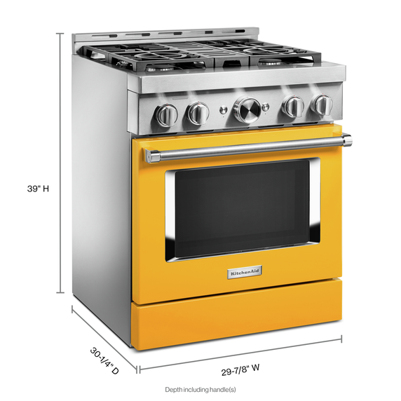 KitchenAid® 30'' Smart Commercial-Style Gas Range with 4 Burners KFGC500JYP