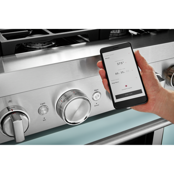 KitchenAid® 30'' Smart Commercial-Style Gas Range with 4 Burners KFGC500JYP