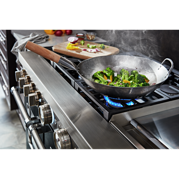 KitchenAid® 48'' Smart Commercial-Style Gas Range with Griddle KFGC558JBK