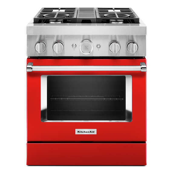 KitchenAid® 30'' Smart Commercial-Style Dual Fuel Range with 4 Burners KFDC500JPA