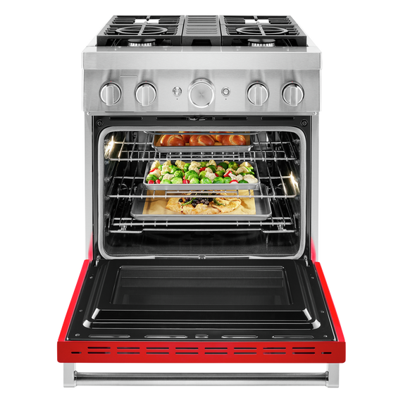 KitchenAid® 30'' Smart Commercial-Style Dual Fuel Range with 4 Burners KFDC500JPA