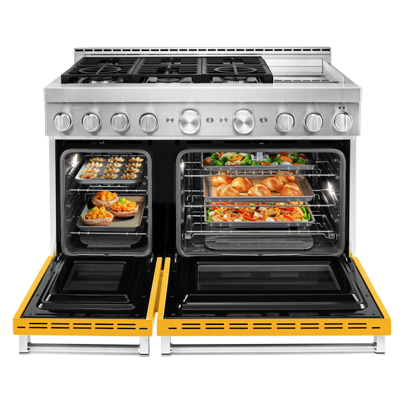 KitchenAid® 48'' Smart Commercial-Style Gas Range with Griddle KFGC558JYP