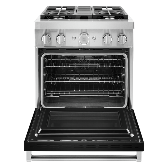 KitchenAid® 30'' Smart Commercial-Style Dual Fuel Range with 4 Burners KFDC500JBK