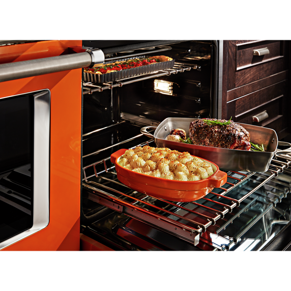 KitchenAid® 48'' Smart Commercial-Style Dual Fuel Range with Griddle KFDC558JSC