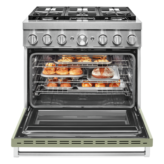 KitchenAid® 36'' Smart Commercial-Style Dual Fuel Range with 6 Burners KFDC506JAV