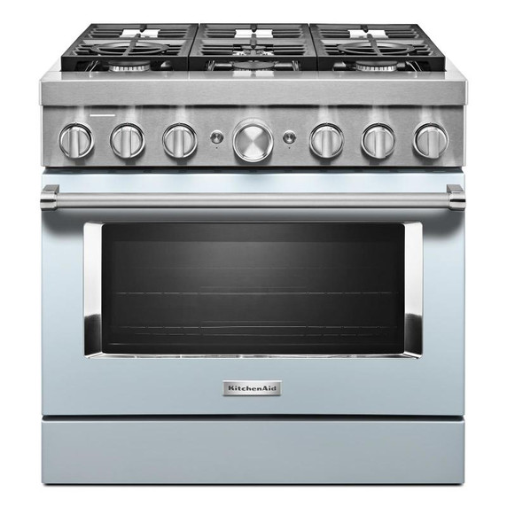 KitchenAid® 36'' Smart Commercial-Style Dual Fuel Range with 6 Burners KFDC506JMB