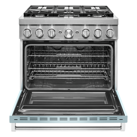 KitchenAid® 36'' Smart Commercial-Style Dual Fuel Range with 6 Burners KFDC506JMB