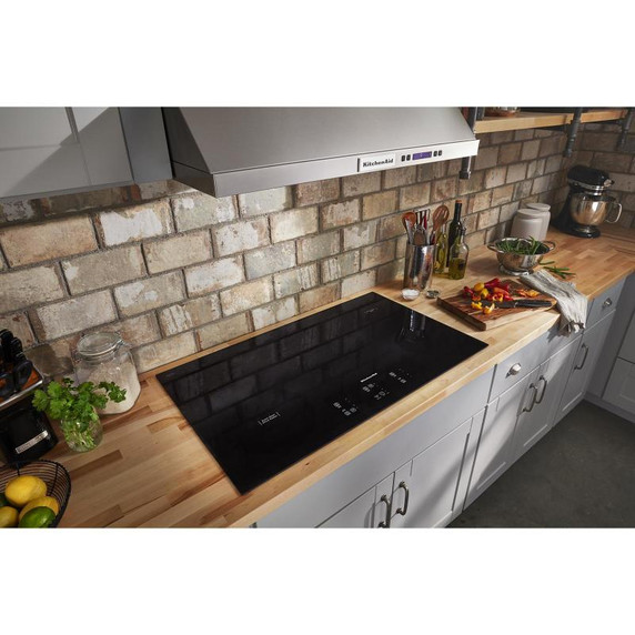 Kitchenaid® 36" Electric Cooktop with 5 Elements and Touch-Activated Controls KCES956KBL
