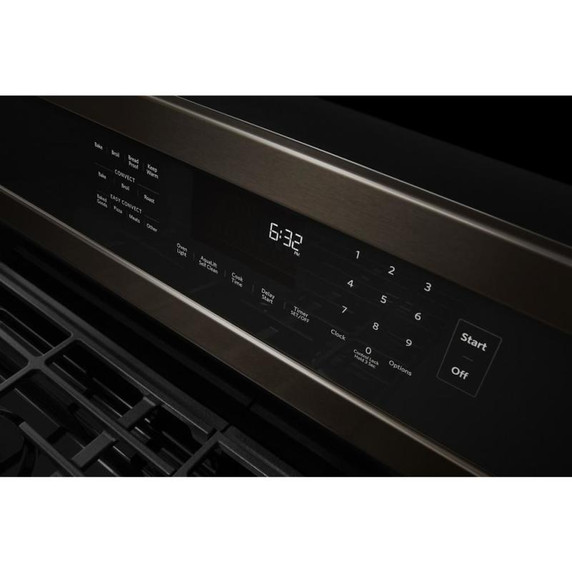 Kitchenaid® 30-Inch 5-Burner Gas Convection Range KFGG500EBS