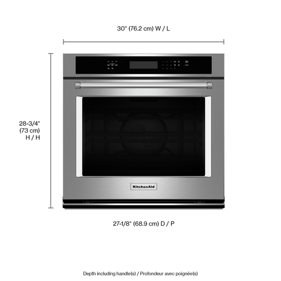 Kitchenaid® 30 Single Wall Oven with Even-Heat™ True Convection KOSE500ESS