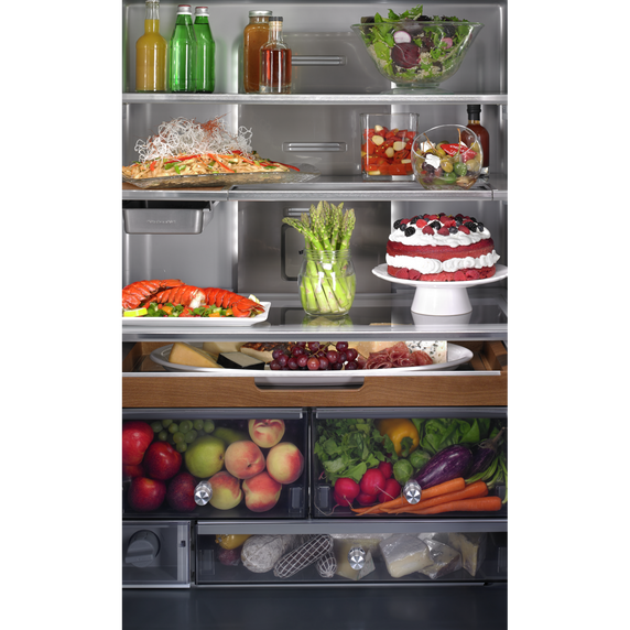 Kitchenaid® 23.8 cu. ft. 36 Counter-Depth French Door Platinum Interior Refrigerator with PrintShield™ Finish KRFC704FPS