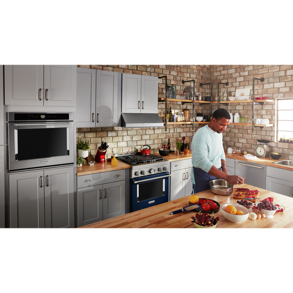 KitchenAid® 30'' Smart Commercial-Style Gas Range with 4 Burners KFGC500JIB