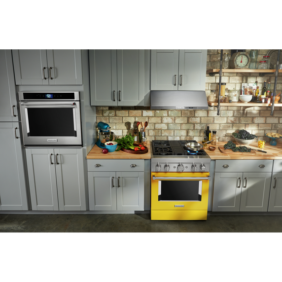 KitchenAid® 30'' Smart Commercial-Style Dual Fuel Range with 4 Burners KFDC500JYP