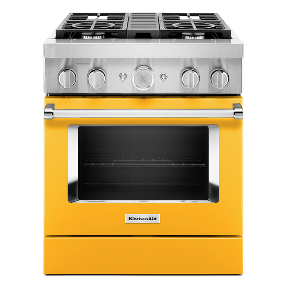 KitchenAid® 30'' Smart Commercial-Style Dual Fuel Range with 4 Burners KFDC500JYP