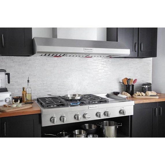 KitchenAid® 48'' 6-Burner Commercial-Style Gas Rangetop with Griddle KCGC558JSS