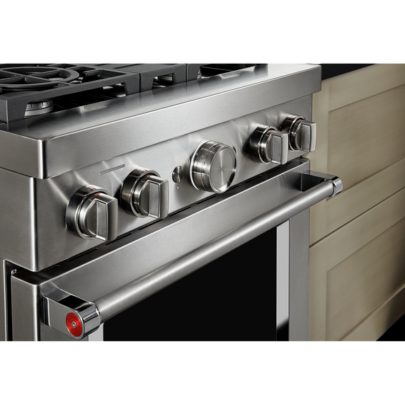 KitchenAid® 30'' Smart Commercial-Style Gas Range with 4 Burners KFGC500JSS