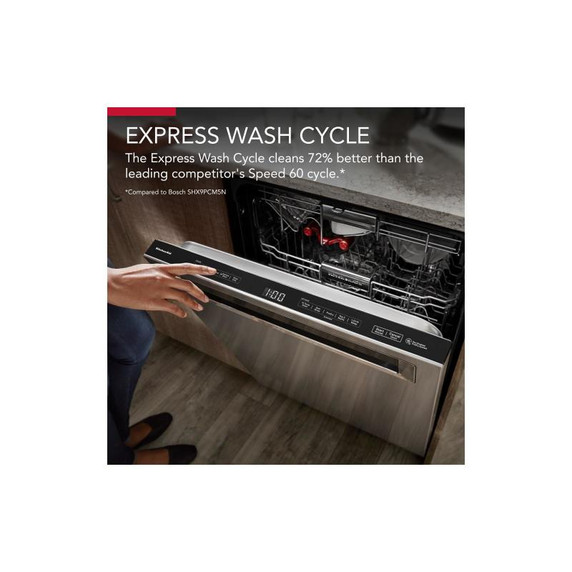 Kitchenaid® 44 dBA Dishwasher with 360° Max Jets™ Third Rack and LED Interior Lighting KDPM704KPS