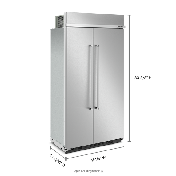 Kitchenaid® 25.5 Cu Ft. 42 Built-In Side-by-Side Refrigerator KBSN702MPS