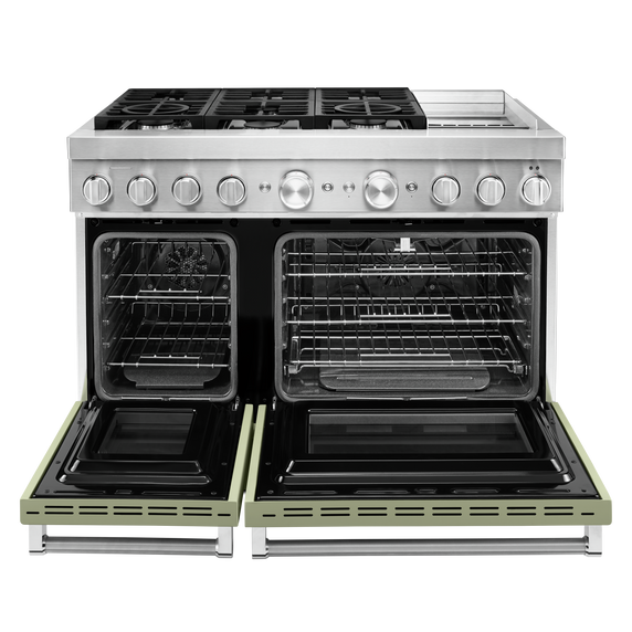 KitchenAid® 48'' Smart Commercial-Style Dual Fuel Range with Griddle KFDC558JAV