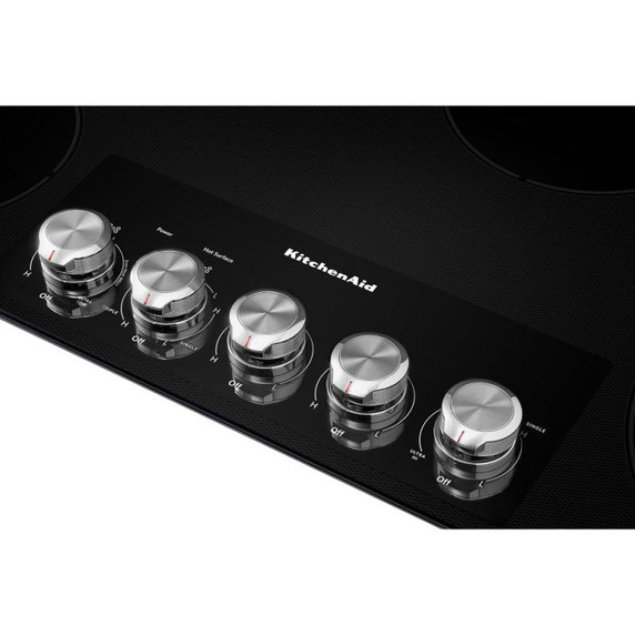 Kitchenaid® 36" Electric Cooktop with 5 Elements and Knob Controls KCES556HBL