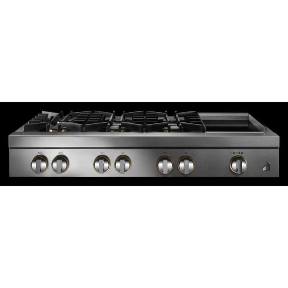 Jennair® 48" RISE™ Gas Professional-Style Rangetop with Chrome-Infused Griddle JGCP548HL