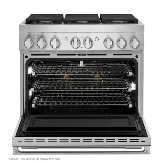 Jennair® 36" NOIR™ Dual-Fuel Professional-Style Range JDRP436HM