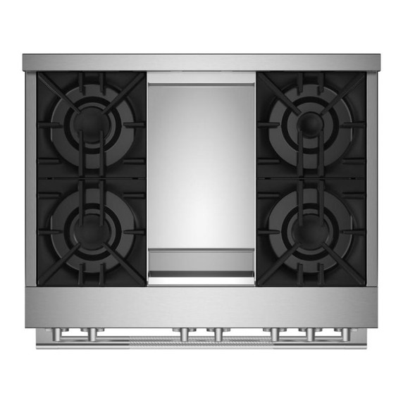 Jennair® 36" RISE™ Gas Professional-Style Range with Chrome-Infused Griddle JGRP536HL