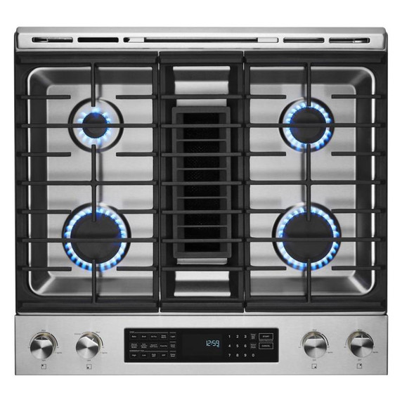 Jennair® 30" Dual-Fuel Downdraft Slide-In Range JDS1750ML