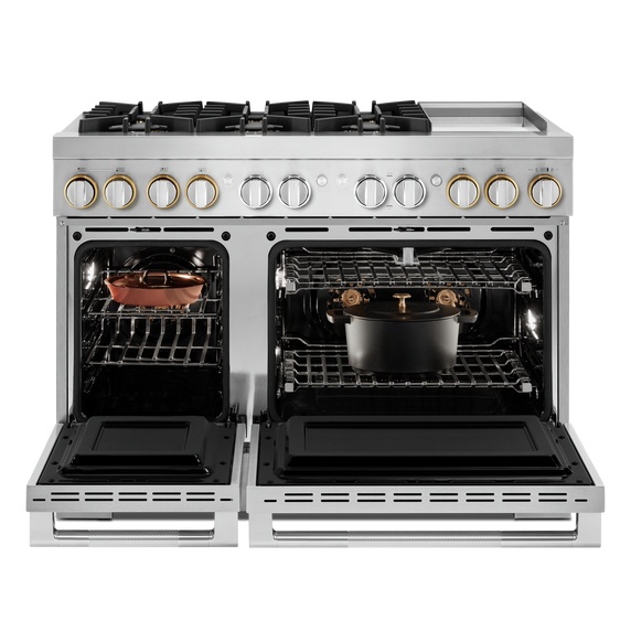 Jennair® RISE™ 48 Dual-Fuel Professional Range with Chrome-Infused Griddle JDRP548HL