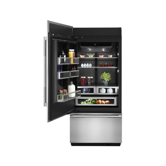 Jenn-Air® 36” Fully Integrated Built-In Bottom-Freezer Refrigerator (Left-Hand Door Swing) JB36NXFXLE