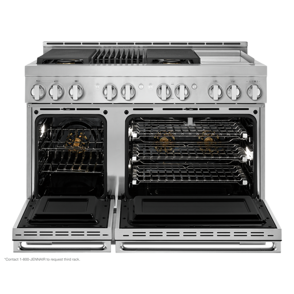 Jennair® NOIR™ 48 Gas Professional-Style Range with Chrome-Infused Griddle and Grill JGRP748HM