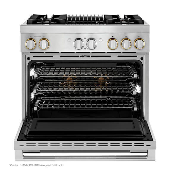 Jennair® RISE™ 36 Dual-Fuel Professional Range with Gas Grill JDRP636HL