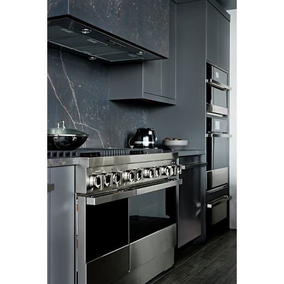 Jennair® NOIR™ 48 Dual-Fuel Professional-Style Range with Chrome-Infused Griddle and Grill JDRP748HM