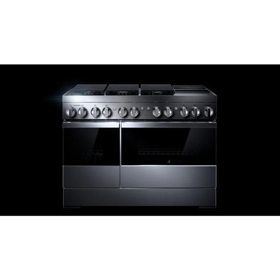 Jennair® NOIR™ 48" Dual-Fuel Professional-Style Range with Chrome-Infused Griddle and Steam Assist JDSP548HM