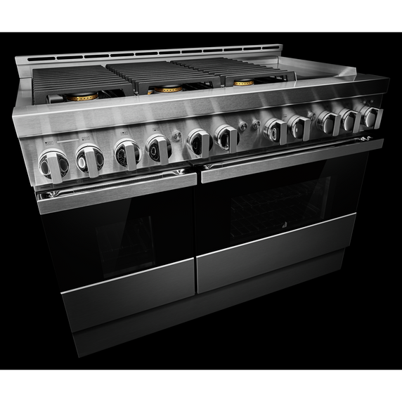 Jennair® 48 NOIR™ Gas Professional-Style Range with Chrome-Infused Griddle JGRP548HM