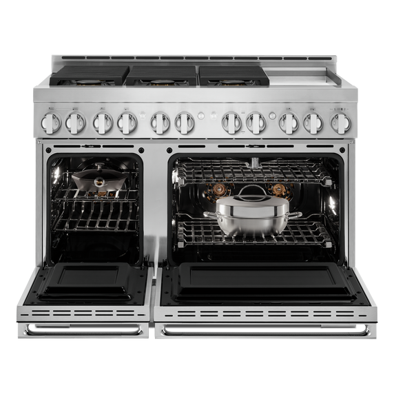 Jennair® 48 NOIR™ Gas Professional-Style Range with Chrome-Infused Griddle JGRP548HM