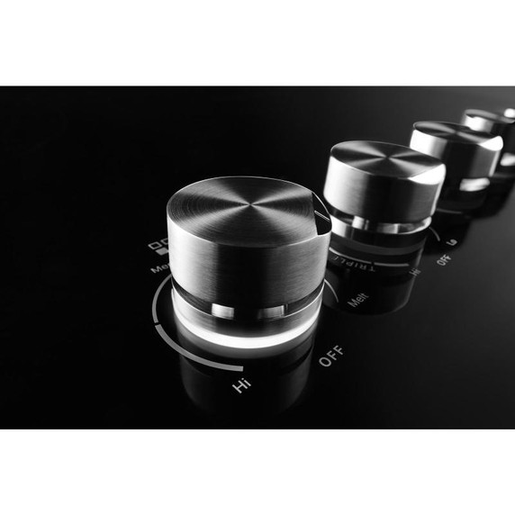 Jennair® 30"  Lustre Stainless Radiant Glass Cooktop with Halo-Effect Knobs JEC3430HS