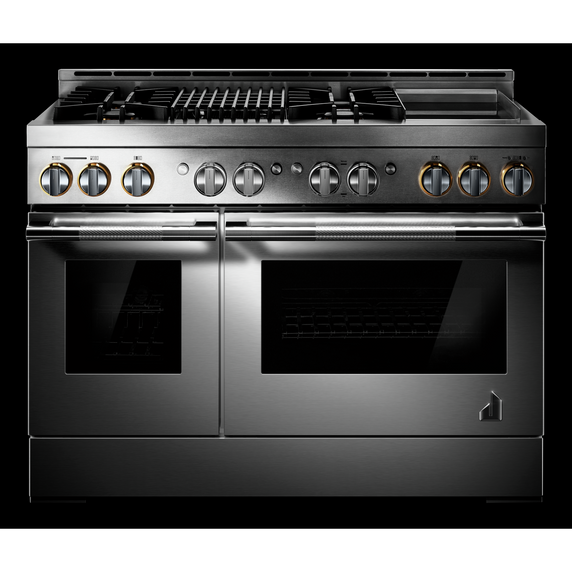 Jennair® RISE™ 48 Gas Professional-Style Range with Chrome-Infused Griddle and Grill JGRP748HL