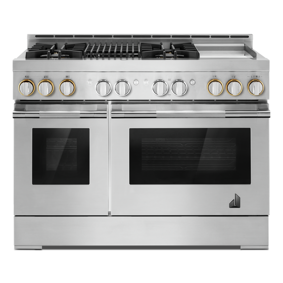 Jennair® RISE™ 48 Gas Professional-Style Range with Chrome-Infused Griddle and Grill JGRP748HL