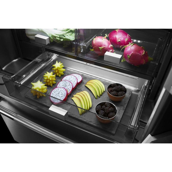 Jennair® RISE™ 72” Counter-Depth French Door Refrigerator with Obsidian Interior JFFCC72EHL