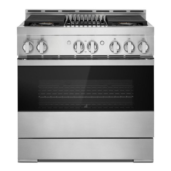 Jennair® 36" NOIR™ Gas Professional-Style Range with Infrared Grill JGRP636HM