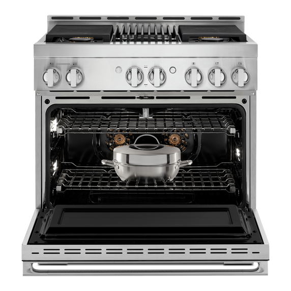 Jennair® NOIR™ 36 Gas Professional-Style Range with Grill JGRP636HM