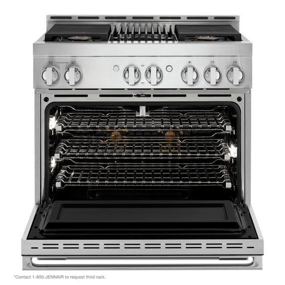 Jennair® NOIR™ 36 Gas Professional-Style Range with Grill JGRP636HM